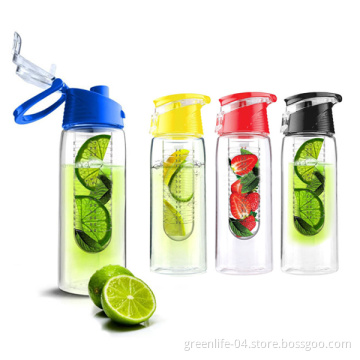 Lemon Water Bottle, 700ml Tritan Fruit Infused Water Bottle